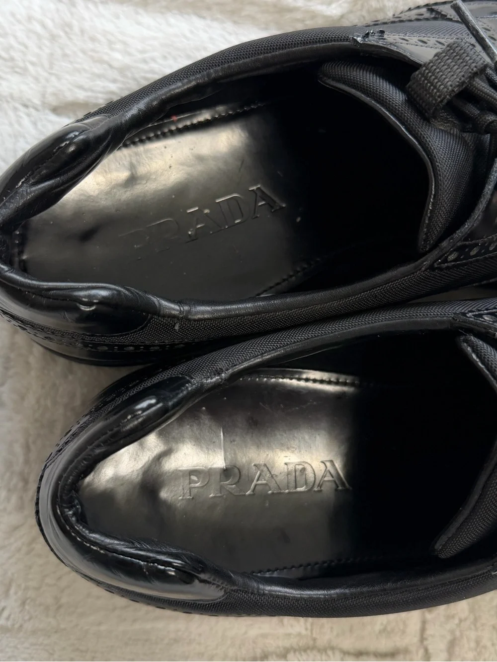 $1,150 Prada Men's Black Leather Platform Oxford Chunky Sole Brogues 11 12